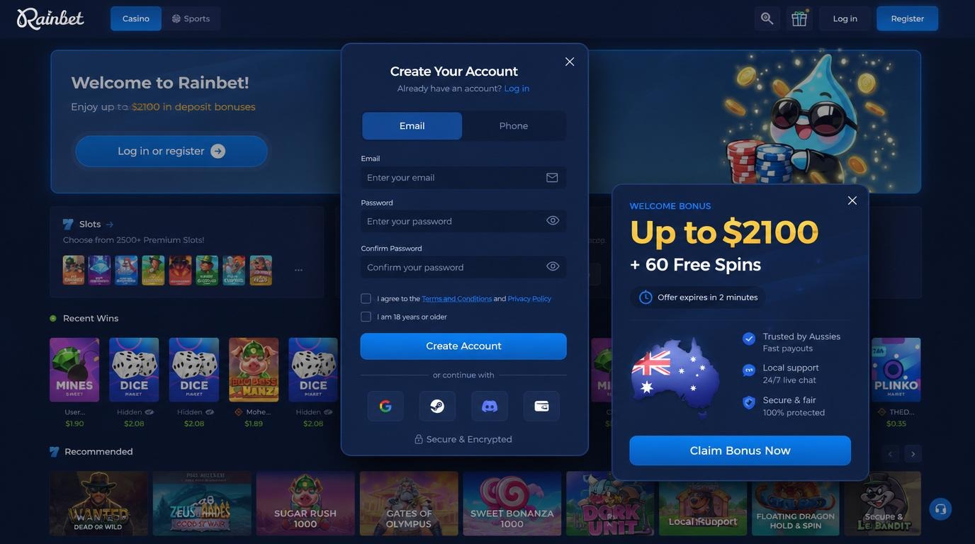 Illustration of the signup screen with bonus indicators